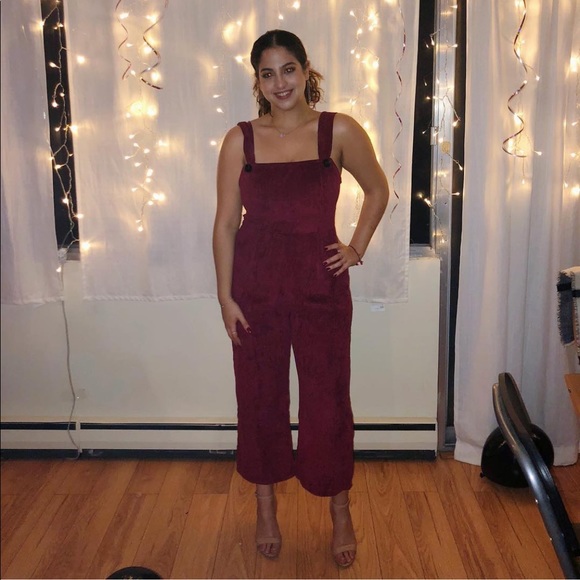 Burgundy ribbed jumpsuit - Picture 4 of 5